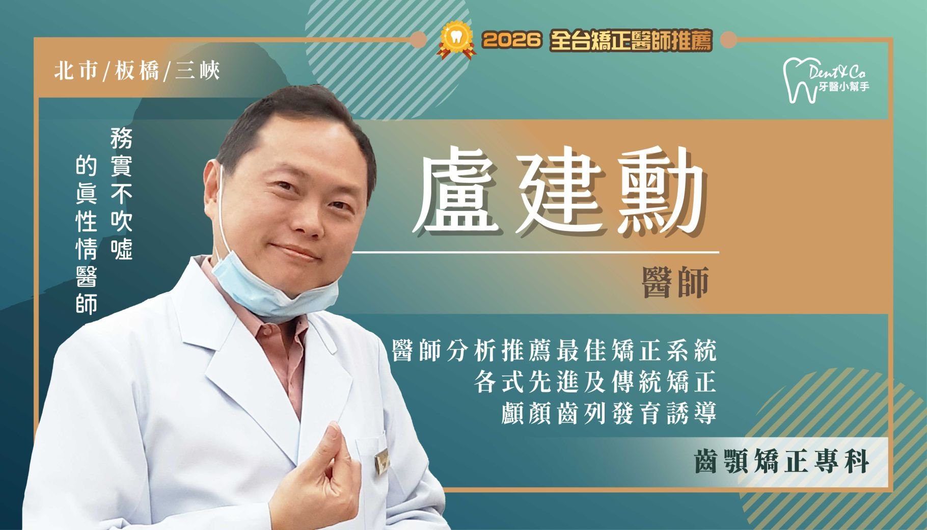 盧建勳醫師-台北文山矯正推薦 新北板橋矯正推薦 三峽北大矯正推薦