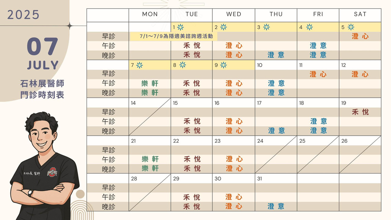 7月份門診表